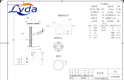 濾達(dá)多柱式過濾器設(shè)備圖紙